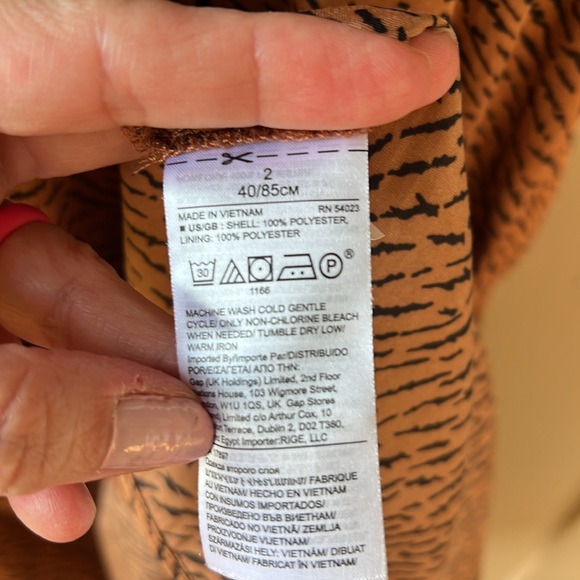 Banana Republic Size 2 Satin Semi Circle Midi Skirt Abstract Animal Print - Picture 7 of 9